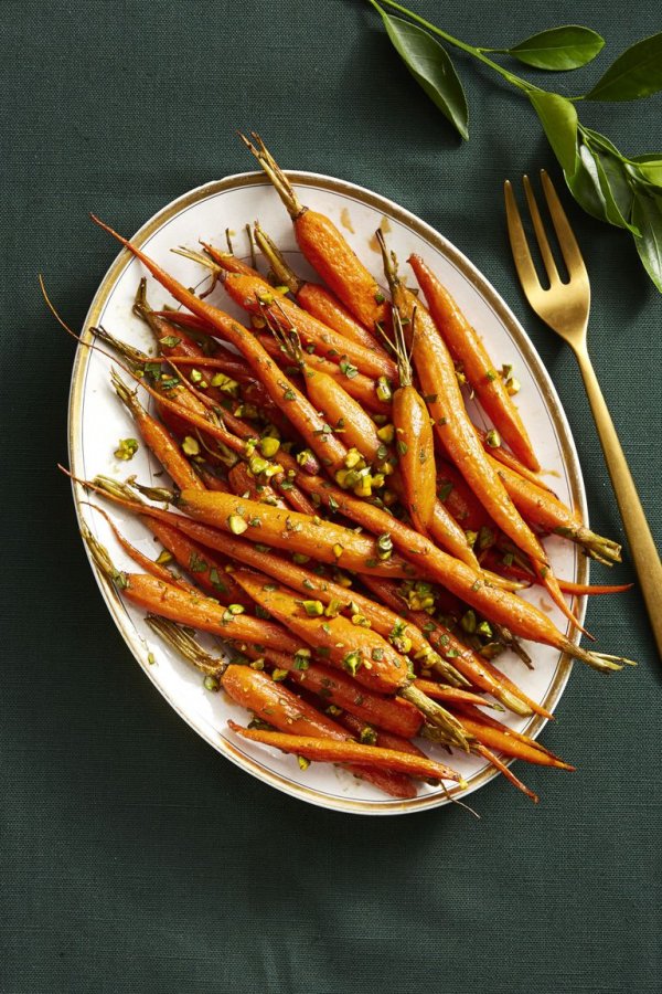 Spicy roasted carrots.