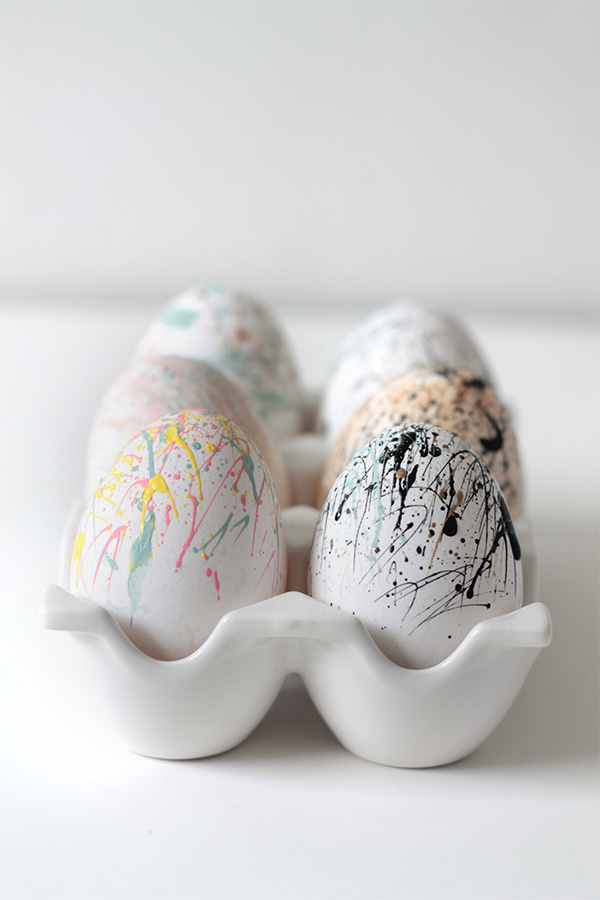 Splattered Easter eggs.