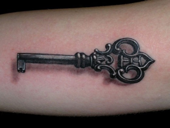 3D key tattoo for forearm.