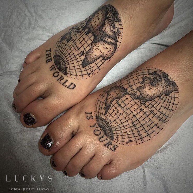 Awesome foot tattoo design.