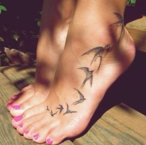 Beautiful foot tattoo idea.