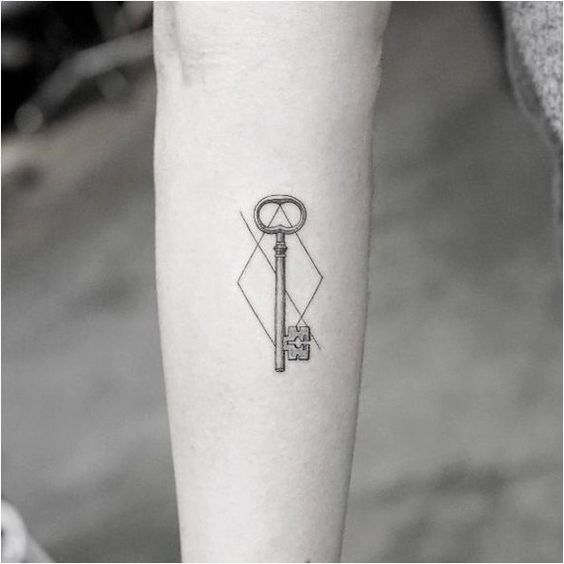 Beautiful simple skeleton key tattoo.