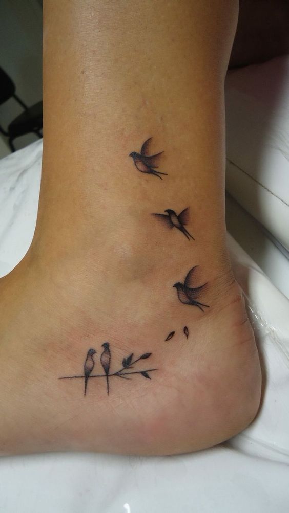 Best placement of bird tattoo on foot.