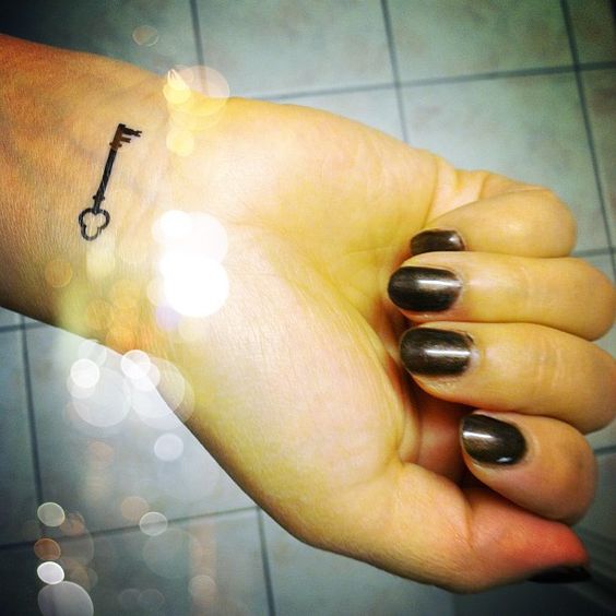 Featured key tattoo for wrist.