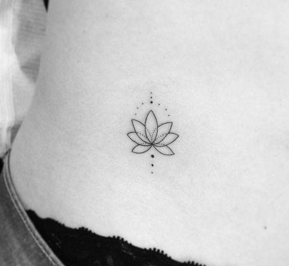 Lovely lotus flower on side stomach.