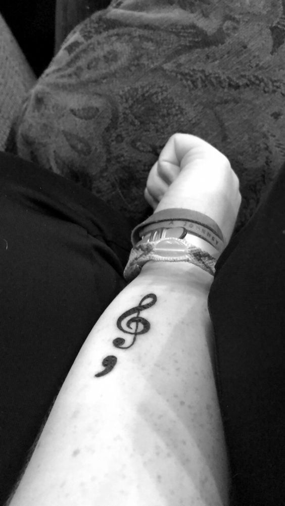 Music lover semi colon tattoo idea.