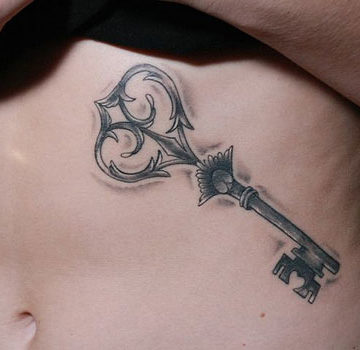 Special key tattoo for ribs.