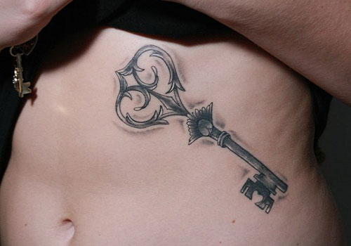 Special key tattoo for ribs.
