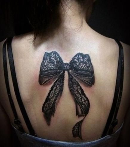 This beautiful black lace bow on back is made even more unique.