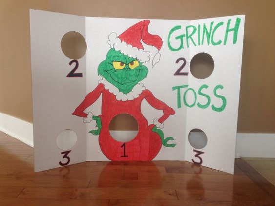 Awesome grinch toss game for Christmas party.