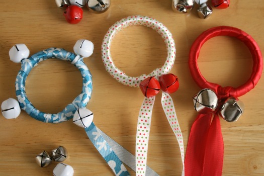 Awesome jingle bell ribbon rings.