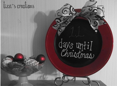 Chalkboard countdown plate until special day.