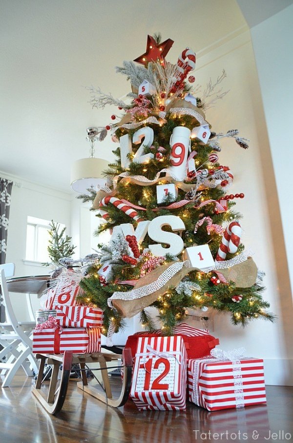 Christmas advent tree decor idea.