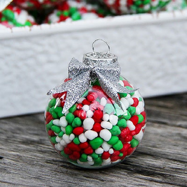 Colorful candy filled ornament.