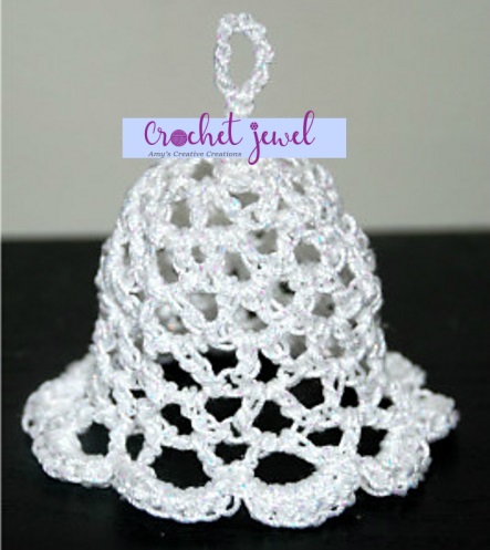 Crochet bell ornament.