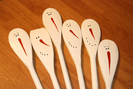Cute wooden snowman spoons.