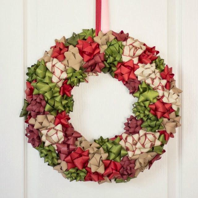 DIY bow wreath for home decor.