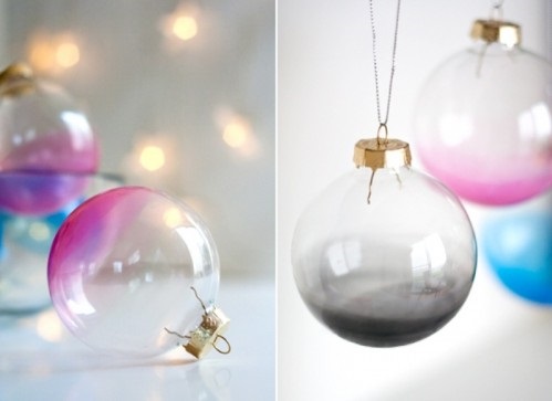 DIY ombre glass ornaments.
