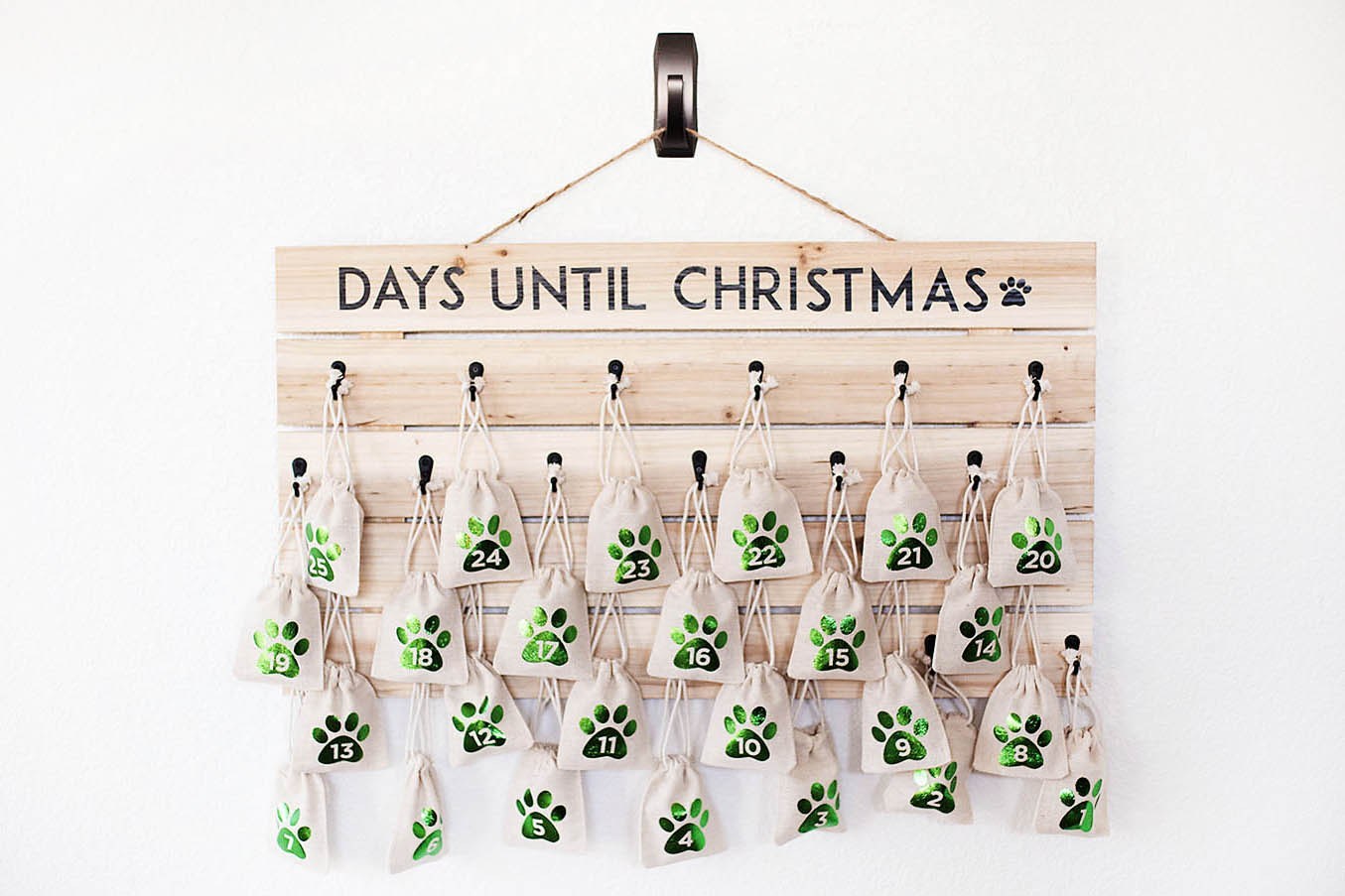 Dog paw advent calendar.