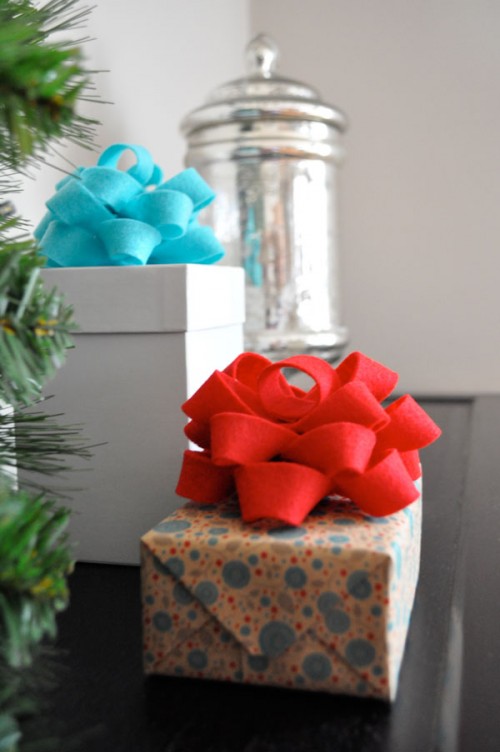 Felt bow is perfect for gift wrap.