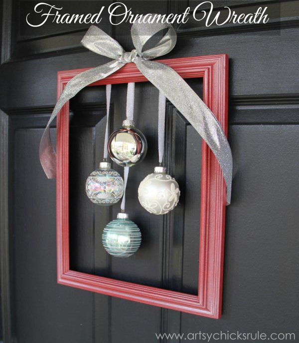 Framed ornament wreath.
