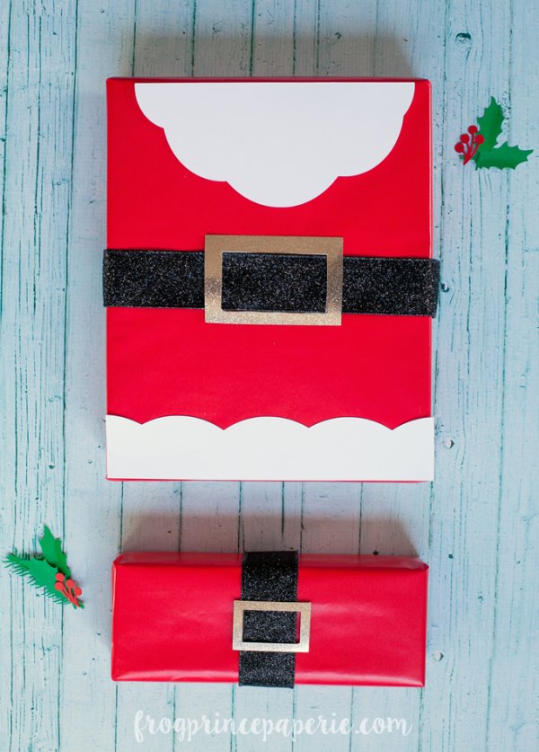 Nice Santa gift wrap idea.