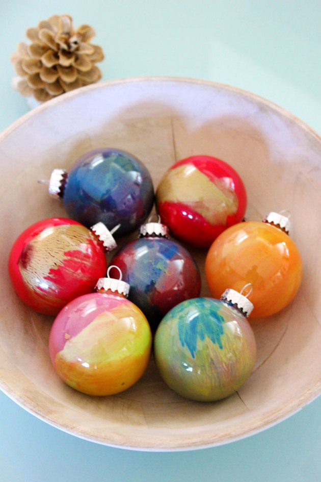 Painted glass ball ornaments.
