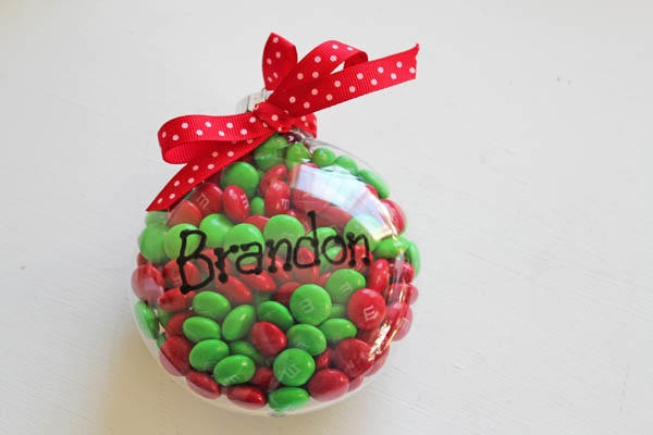 Red & green candy ornament.