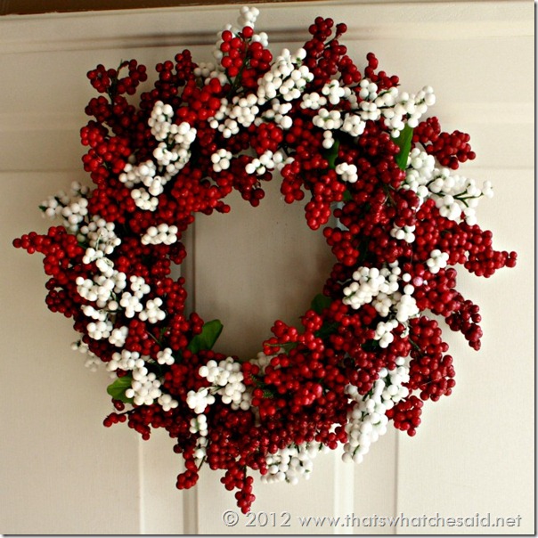 Red & white berry wreath for Christmas.