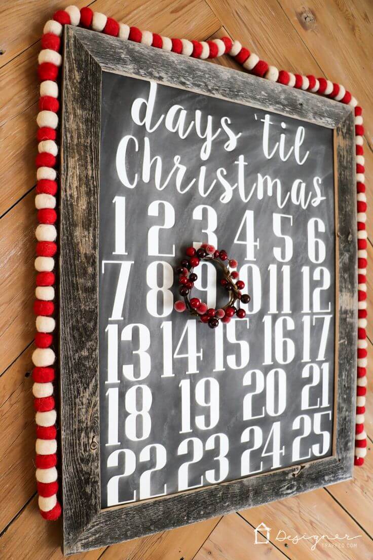 Rustic Christmas countdown calendar.