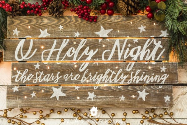 Rustic light up Christmas sign.