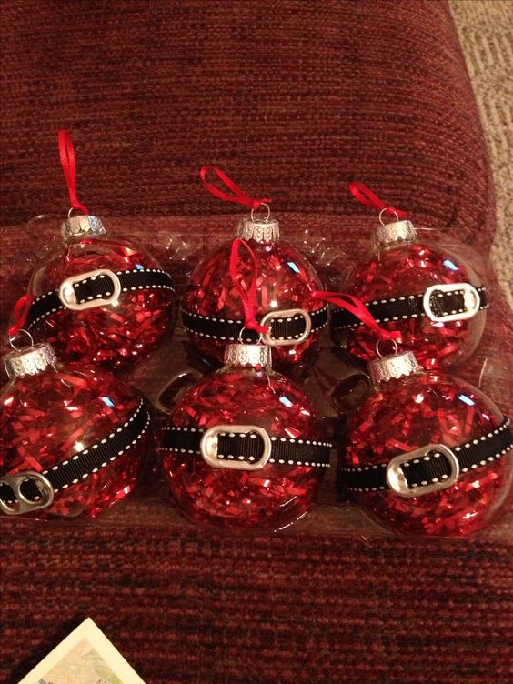 Santa glass ball ornaments.