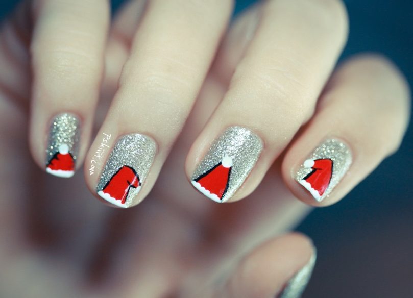 Santa hat nails.