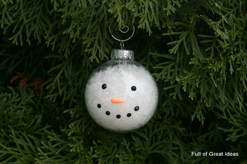 Snowman glass ball ornament.