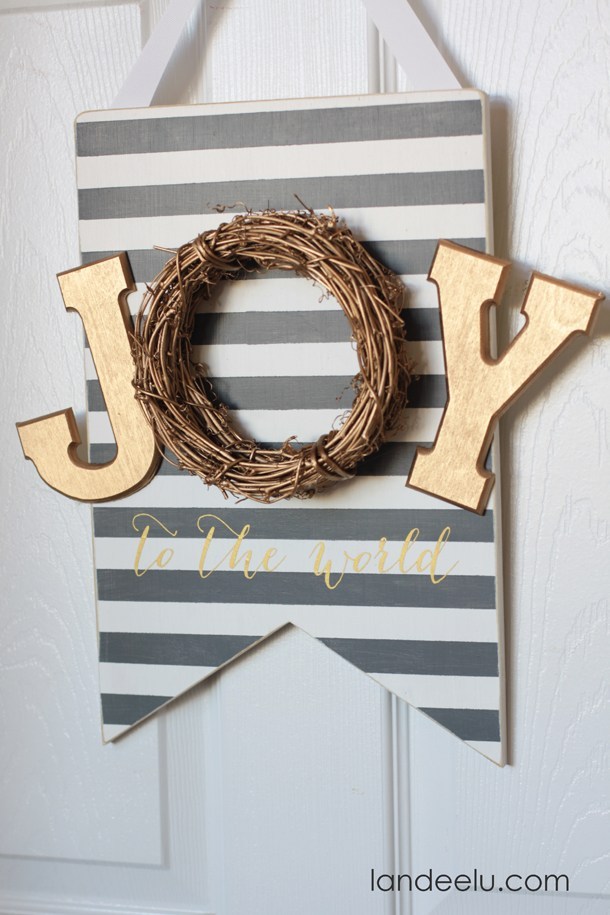 Striped sign board of joy sign.