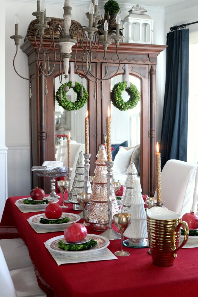 Vintage style table decor for festive season.