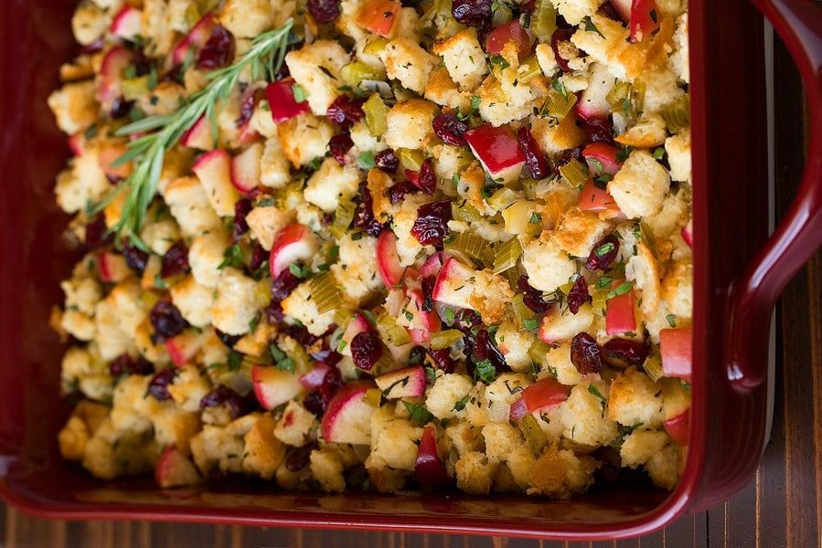 Apple Cranberry Rosemary Stuffing.