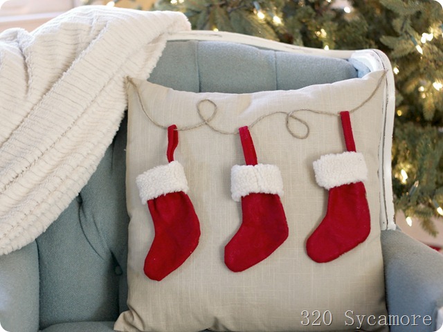 Chic Christmas stocking pillow.