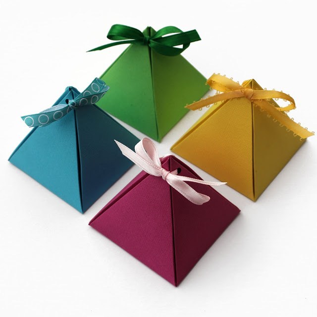 East paper pyramid gift boxes.