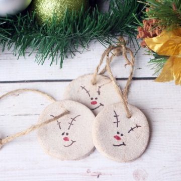 Easy cinnamon reindeer ornaments.