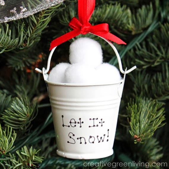 Easy snowball Christmas tree ornament.