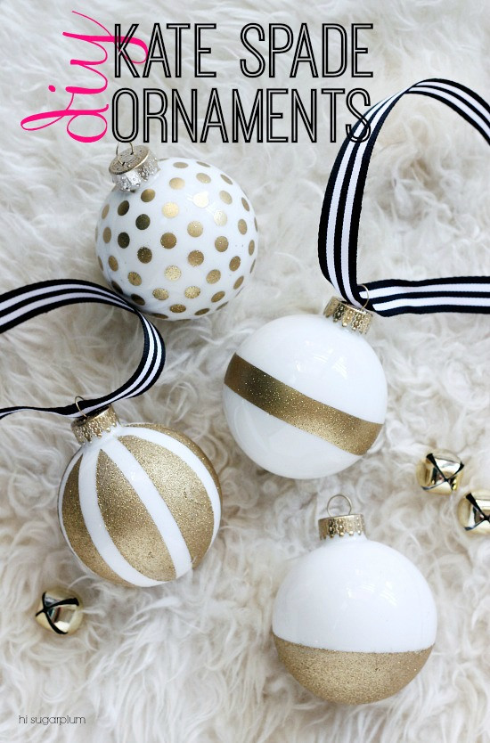 Fabulous gold and white Christmas tree ornaments.