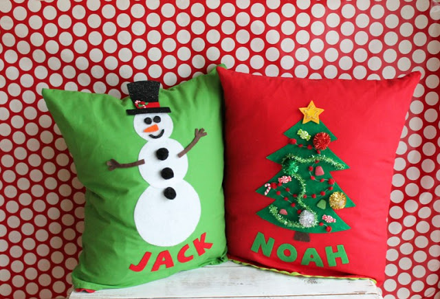Funny Christmas pillows for kids.