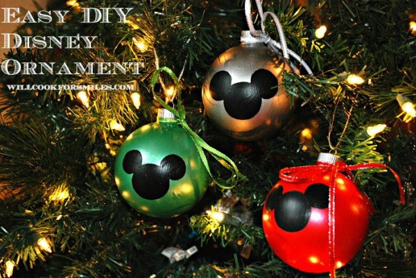Hand painted disney Christmas tree ornaments.