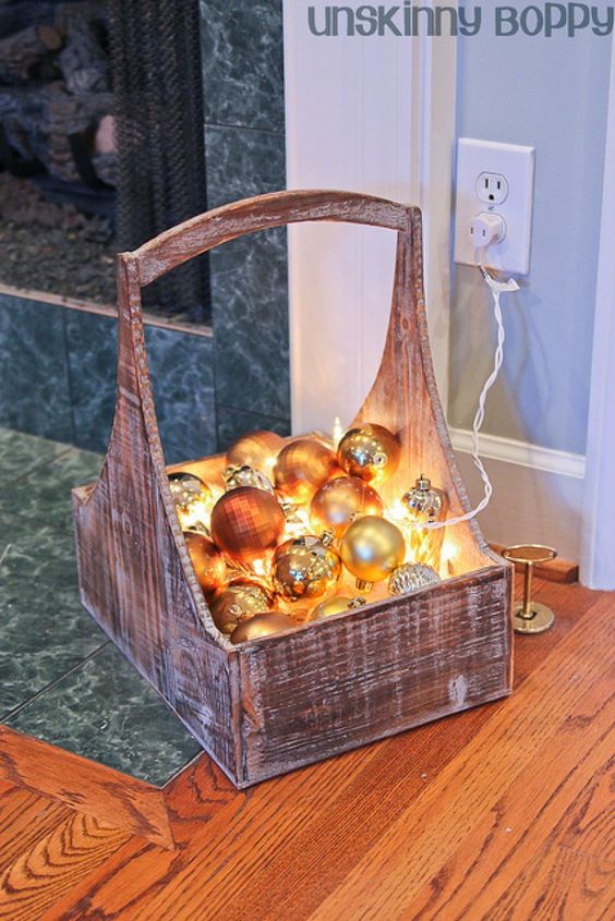 Illuminated ornament basket.
