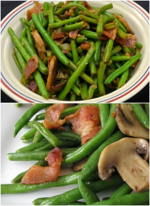 Mushroom and bacon green beans.