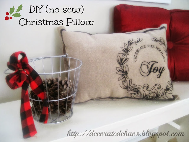 No sew joy Christmas pillow.