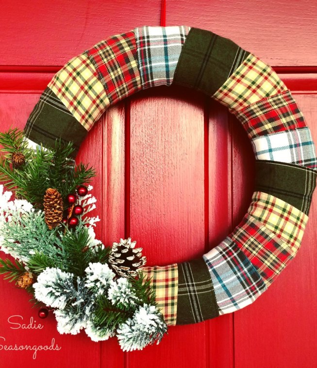Perfect wreath designed with different color of plaid.