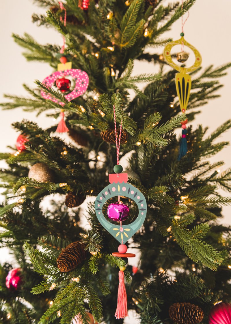 Retro style Christmas ornaments.