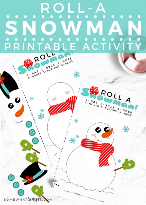 Roll a snowman dice game.